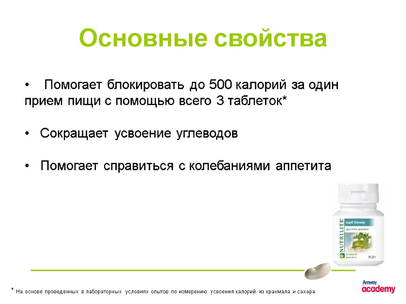 Основные свойства            Помогает